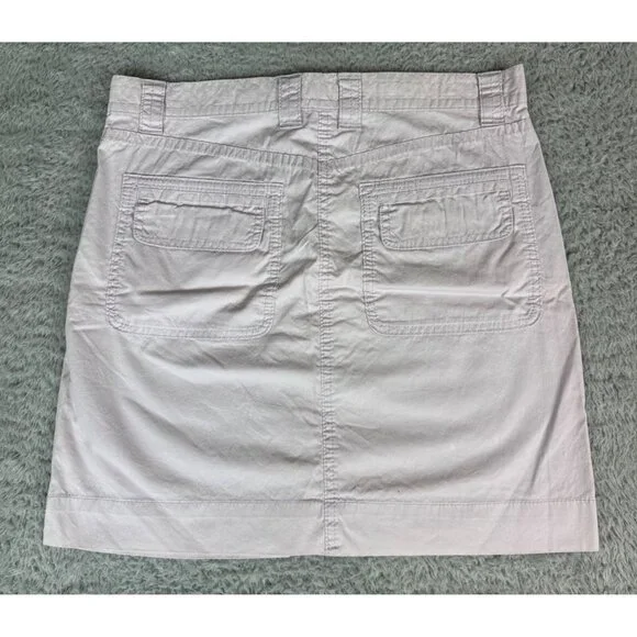 J. Crew Womens White Casual Skirt Size 8 100% Cotton With Pockets & Zip Closure - Picture 4 of 11